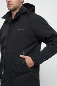 Купить Куртка спортивная мужская с капюшоном черного цвета 8598Ch, фото 11