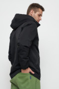 Купить Куртка спортивная мужская с капюшоном черного цвета 8598Ch, фото 14