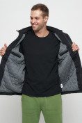 Купить Куртка спортивная мужская с капюшоном черного цвета 8598Ch, фото 17