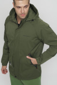 Купить Куртка спортивная мужская с капюшоном цвета хаки 8598Kh, фото 11