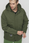 Купить Куртка спортивная мужская с капюшоном цвета хаки 8598Kh, фото 12