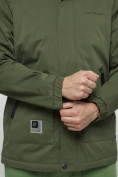 Купить Куртка спортивная мужская с капюшоном цвета хаки 8598Kh, фото 15