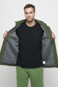 Купить Куртка спортивная мужская с капюшоном цвета хаки 8598Kh, фото 18