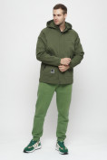 Купить Куртка спортивная мужская с капюшоном цвета хаки 8598Kh, фото 3