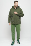 Купить Куртка спортивная мужская с капюшоном цвета хаки 8598Kh, фото 4