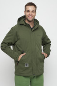 Купить Куртка спортивная мужская с капюшоном цвета хаки 8598Kh, фото 9