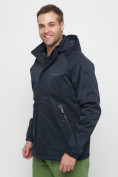 Купить Куртка спортивная мужская с капюшоном темно-синего цвета 8598TS, фото 10