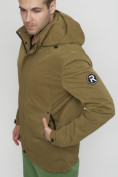 Купить Куртка спортивная мужская с капюшоном бежевого цвета 8599B, фото 12