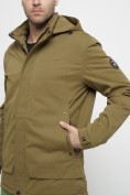 Купить Куртка спортивная мужская с капюшоном бежевого цвета 8599B, фото 13