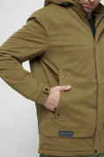 Купить Куртка спортивная мужская с капюшоном бежевого цвета 8599B, фото 14