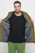 Купить Куртка спортивная мужская с капюшоном бежевого цвета 8599B, фото 18