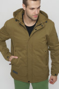 Купить Куртка спортивная мужская с капюшоном бежевого цвета 8599B, фото 9