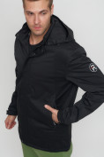 Купить Куртка спортивная мужская с капюшоном черного цвета 8599Ch, фото 10