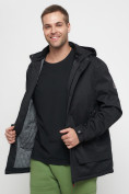 Купить Куртка спортивная мужская с капюшоном черного цвета 8599Ch, фото 15
