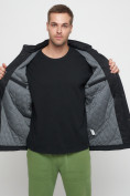 Купить Куртка спортивная мужская с капюшоном черного цвета 8599Ch, фото 16