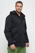 Купить Куртка спортивная мужская с капюшоном черного цвета 8599Ch, фото 8