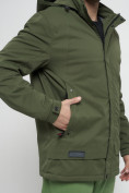 Купить Куртка спортивная мужская с капюшоном цвета хаки 8599Kh, фото 13