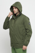 Купить Куртка спортивная мужская с капюшоном цвета хаки 8599Kh, фото 16