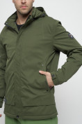 Купить Куртка спортивная мужская с капюшоном цвета хаки 8599Kh, фото 18