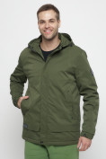 Купить Куртка спортивная мужская с капюшоном цвета хаки 8599Kh, фото 6