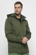 Купить Куртка спортивная мужская с капюшоном цвета хаки 8599Kh, фото 7