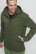 Купить Куртка спортивная мужская с капюшоном цвета хаки 8599Kh, фото 8