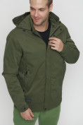 Купить Куртка спортивная мужская с капюшоном цвета хаки 8599Kh, фото 9