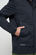 Купить Куртка спортивная мужская с капюшоном темно-синего цвета 8599TS, фото 13