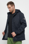 Купить Куртка спортивная мужская с капюшоном темно-синего цвета 8599TS, фото 17