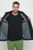 Купить Куртка спортивная мужская с капюшоном темно-синего цвета 8599TS, фото 18