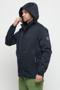Купить Куртка спортивная мужская с капюшоном темно-синего цвета 8599TS, фото 19