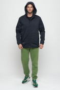 Купить Куртка спортивная мужская с капюшоном темно-синего цвета 8599TS, фото 6