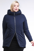 Купить Куртка зимняя женская классическая темно-синего цвета 86-801_16TS, фото 2