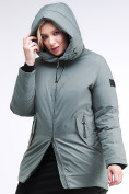 Купить Куртка зимняя женская классическая цвета хаки 86-801_7Kh, фото 6