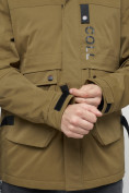 Купить Куртка спортивная мужская с капюшоном бежевого цвета 8600B, фото 12