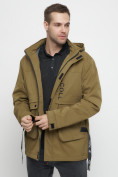 Купить Куртка спортивная мужская с капюшоном бежевого цвета 8600B, фото 15