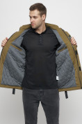 Купить Куртка спортивная мужская с капюшоном бежевого цвета 8600B, фото 16