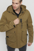 Купить Куртка спортивная мужская с капюшоном бежевого цвета 8600B, фото 6