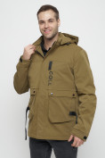 Купить Куртка спортивная мужская с капюшоном бежевого цвета 8600B, фото 7