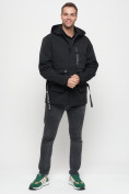Купить Куртка спортивная мужская с капюшоном черного цвета 8600Ch, фото 2