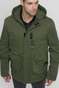 Купить Куртка спортивная мужская с капюшоном цвета хаки 8600Kh, фото 10
