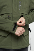 Купить Куртка спортивная мужская с капюшоном цвета хаки 8600Kh, фото 12