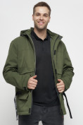 Купить Куртка спортивная мужская с капюшоном цвета хаки 8600Kh, фото 13
