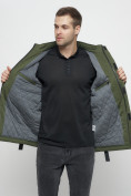 Купить Куртка спортивная мужская с капюшоном цвета хаки 8600Kh, фото 14