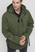 Купить Куртка спортивная мужская с капюшоном цвета хаки 8600Kh, фото 15