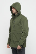Купить Куртка спортивная мужская с капюшоном цвета хаки 8600Kh, фото 16