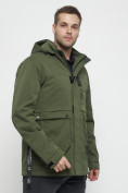 Купить Куртка спортивная мужская с капюшоном цвета хаки 8600Kh, фото 7