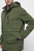 Купить Куртка спортивная мужская с капюшоном цвета хаки 8600Kh, фото 8