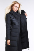 Купить Куртка зимняя женская молодежная стеганная черного цвета 870_01Ch
