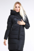 Купить Куртка зимняя женская молодежная стеганная черного цвета 870_01Ch, фото 3